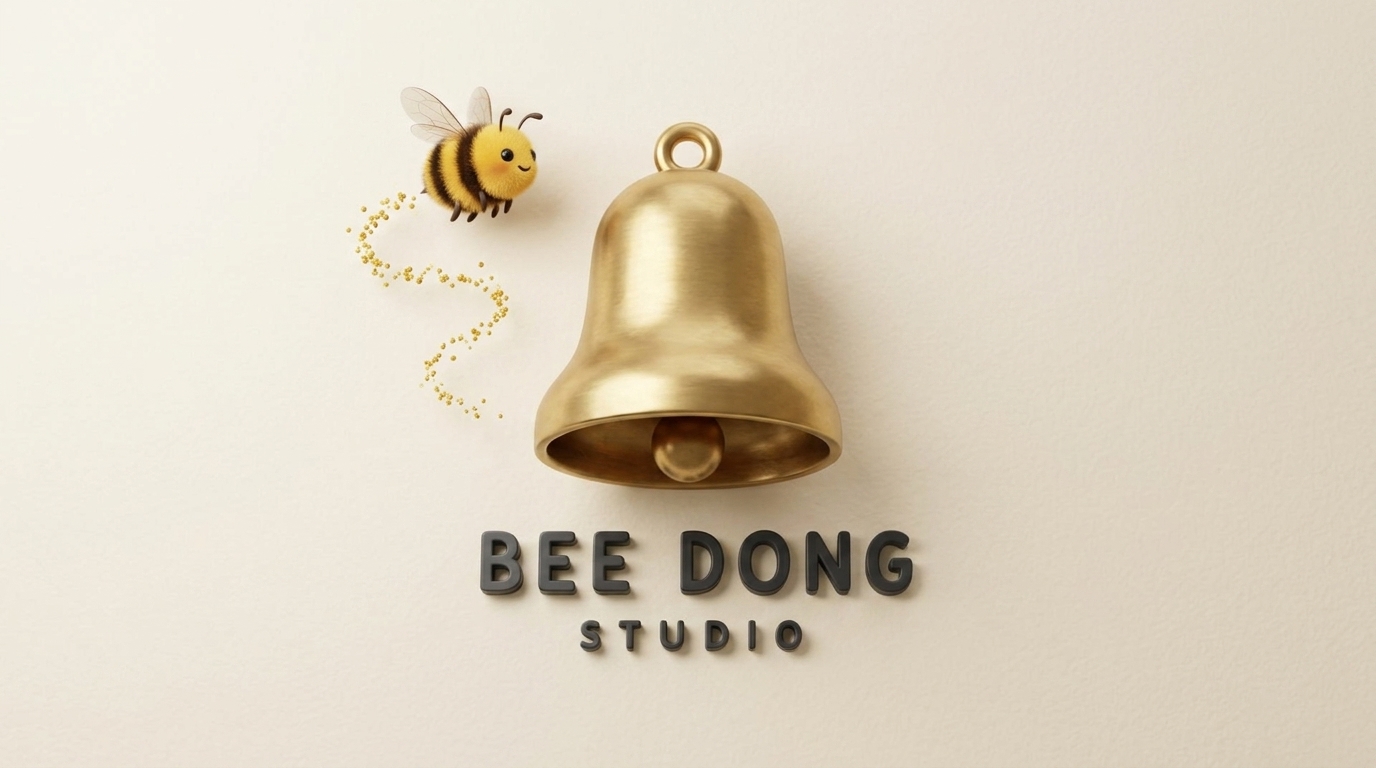 Bee Dong Studio — une abeille et une cloche dorée
