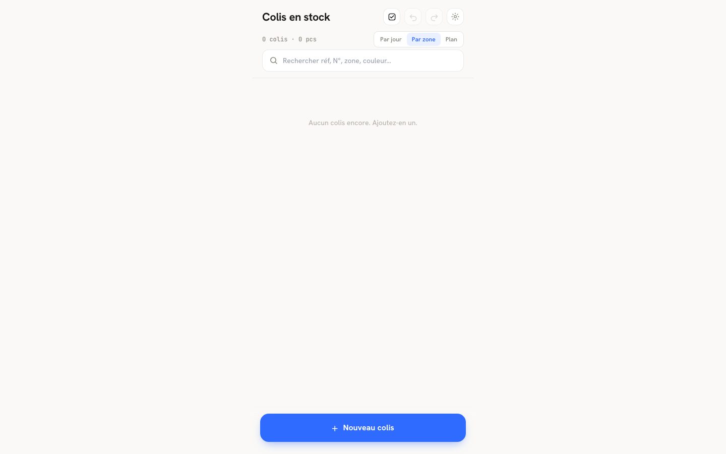 Capture de Gestion de colis